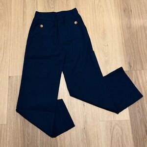 Navy Blue Trousers with Button Detail size L